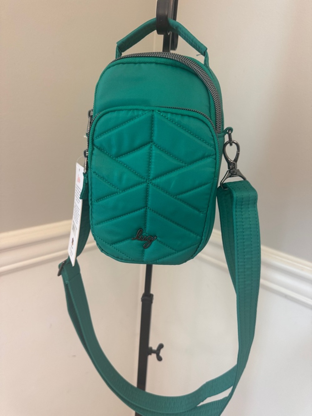 Highly rated Skeeter mini 2 quilted adjustable Crossbody/belt bag- Kelly green